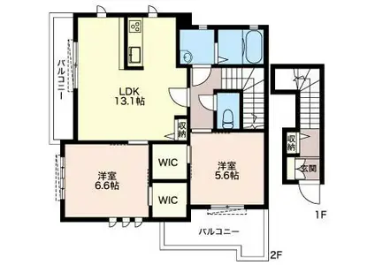 メゾンソレイユ(2LDK/2階)の間取り写真
