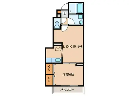 グリーンコート(1LDK/1階)の間取り写真