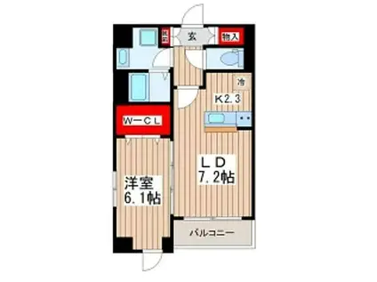 メゾン アルシュ(1LDK/5階)の間取り写真