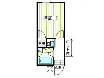 メゾン岡の宮B(1K/2階)の間取り写真
