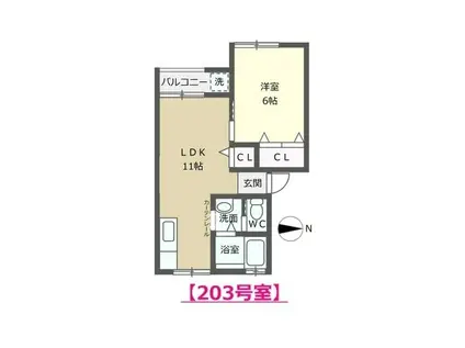サンコーポ(1LDK/2階)の間取り写真