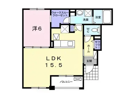 シャロー・スワンプ 浅沼町(1LDK/1階)の間取り写真