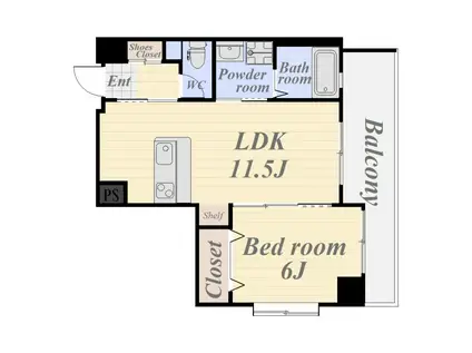 中原ビル(1LDK/6階)の間取り写真