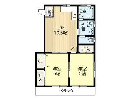 クオーレ沼南(2LDK/2階)の間取り写真