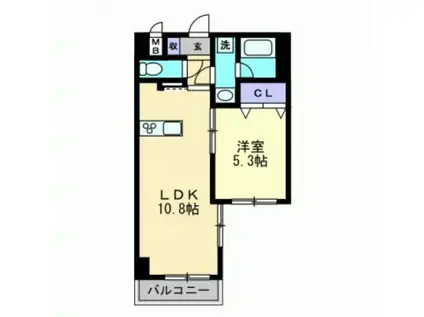 エスコパークヒルズ問屋町(1LDK/6階)の間取り写真