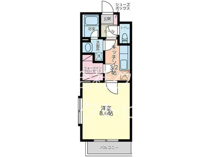 LUCK(1K/4階)の間取り写真