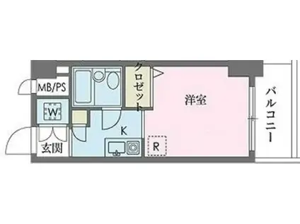 ウインベルソロ国分寺1(ワンルーム/2階)の間取り写真
