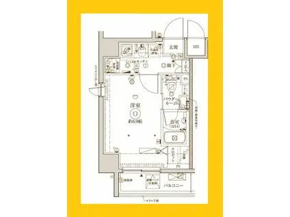 CRACIA YOKOHAMA ノース(1K/6階)の間取り写真