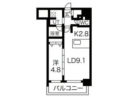 メイクス鶴舞II(1LDK/15階)の間取り写真