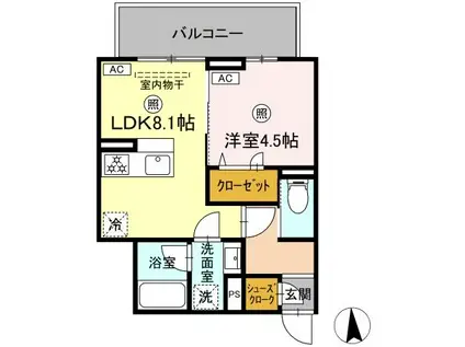 D-ROOM田島3丁目(1LDK/3階)の間取り写真