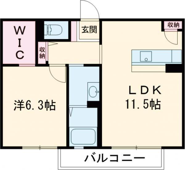H・Iハイツ(1LDK/2階)の間取り写真