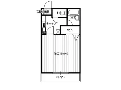 フィリーA棟(1K/1階)の間取り写真