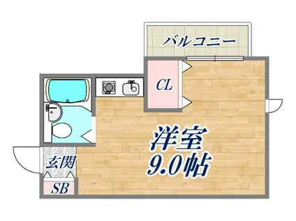 アイビーコート1(ワンルーム/3階)の間取り写真