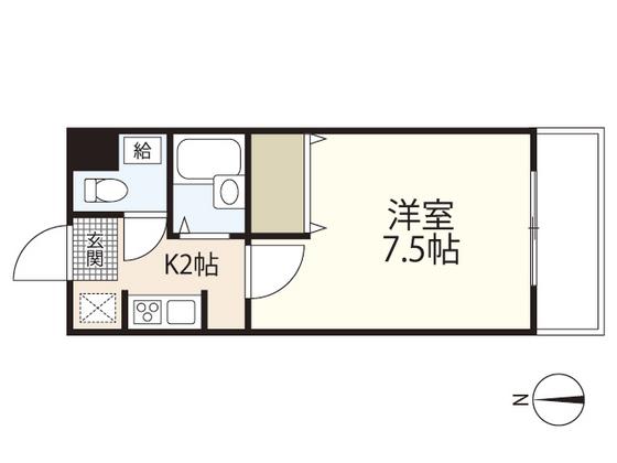 坊田ビル(1K/3階)の間取り写真