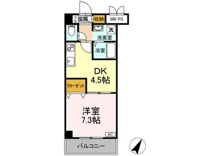 エスペランサI(1DK/3階)の間取り写真