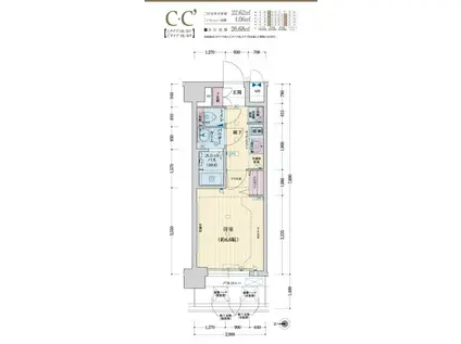 ファステート京都西院パール(1K/2階)の間取り写真