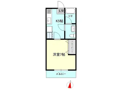 グリーンハイツ(1K/2階)の間取り写真