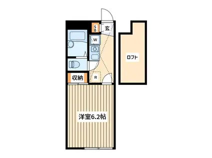 プレミアムバリューコート(1K/1階)の間取り写真
