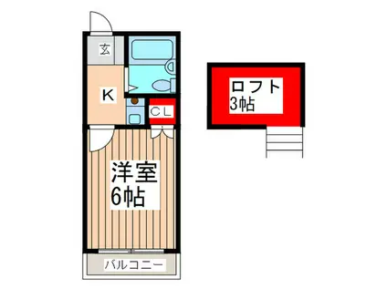 サンビレッジ3(1K/1階)の間取り写真