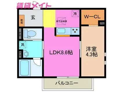 LUMIERE(1LDK/1階)の間取り写真