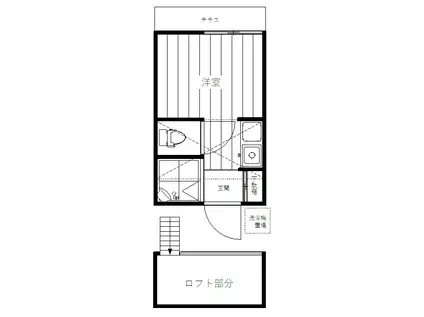 シティテラス高円寺B棟(ワンルーム/1階)の間取り写真