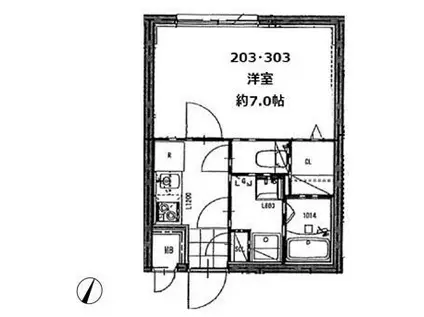 LEAGALAND目黒大岡山 リーガランド目黒大岡山(1K/2階)の間取り写真