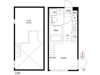 オアシスコイワ(ワンルーム/1階)の間取り写真