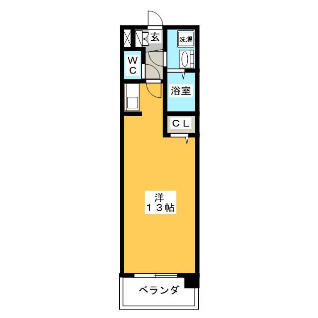 スパークル(ワンルーム/3階)の間取り写真