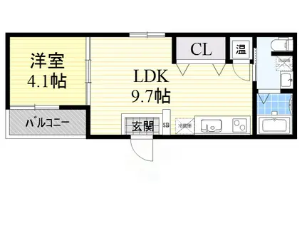 Fメゾン北加賀屋Ⅰ番館(1LDK/2階)の間取り写真