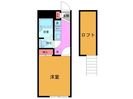 CRANEII(1K/1階)の間取り写真