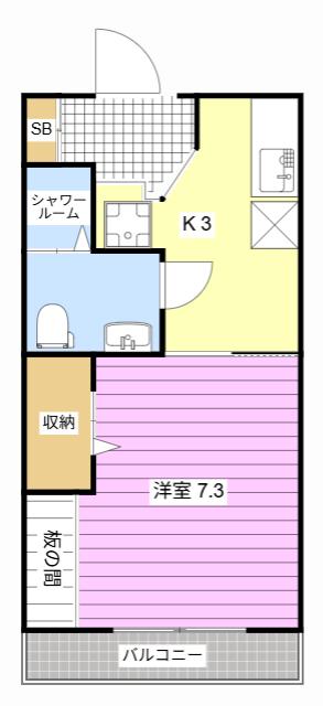 NEXTAGE新橋(1K/1階)の間取り写真