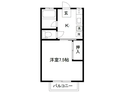 第一竹内コーポ(1K/1階)の間取り写真