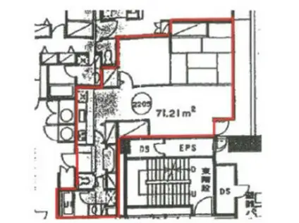錦パークビル(2LDK/22階)の間取り写真