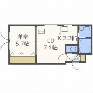 エテルノ白石(1LDK/3階)の間取り写真