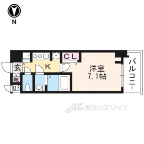 アドバンス京都ソナーレ(1K/2階)の間取り写真