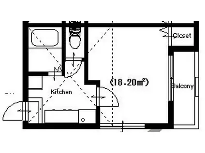 ファイブスターハイツ(1SK/2階)の間取り写真
