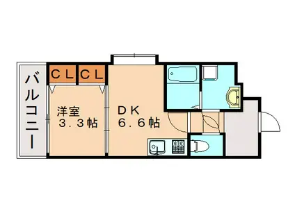 エンブレイス博多駅南(1DK/5階)の間取り写真