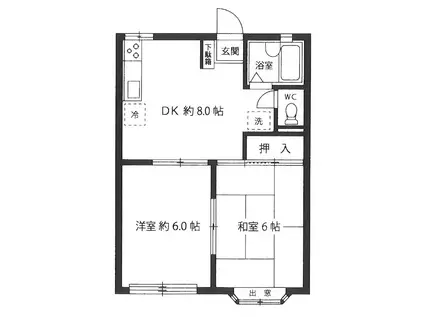 グレースハイツ(2DK/1階)の間取り写真