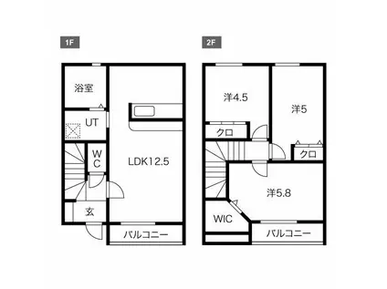 TANA G棟(3LDK/1階)の間取り写真