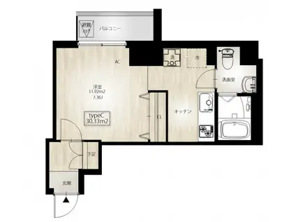 TOISHI(1K/2階)の間取り写真