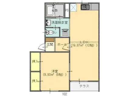 コーポカシオペア(1LDK/1階)の間取り写真