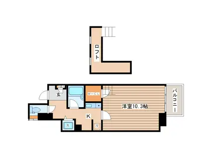 SK20ビル(1K/6階)の間取り写真