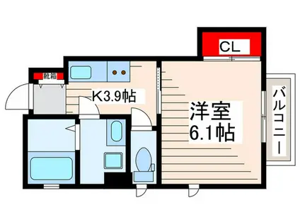 ノースコート(1K/1階)の間取り写真