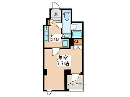 フレンシア青葉台(1K/3階)の間取り写真