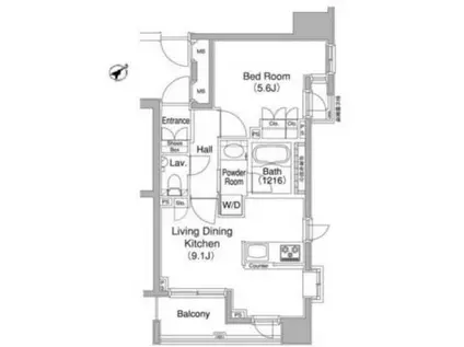 コンフォリア西早稲田(1DK/10階)の間取り写真