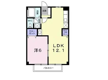 メゾンKI(1LDK/2階)の間取り写真