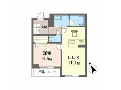 シャーメゾン下荒田(1LDK/1階)の間取り写真