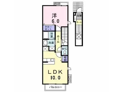 ヴィーナス春(1LDK/2階)の間取り写真
