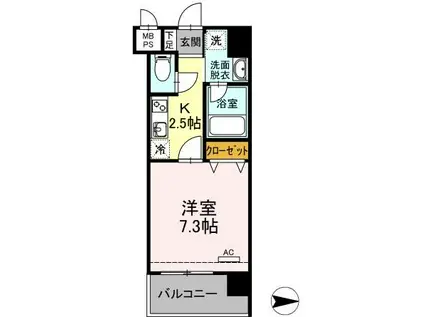 PRINCE54(1K/3階)の間取り写真