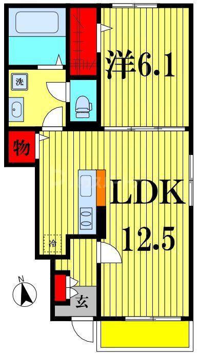 MIYANOMAE554(1LDK/1階)の間取り写真
